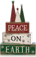Lineshading 4 Pcs Christmas Table Decoration Wooden Christmas Tree Signs