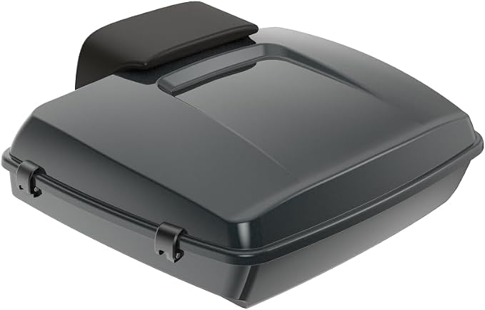 Advanblack 2025 RG Tour Trunk Pack Iron Horse Metallic Razor Tour Trunk Pack Backrest Pad for '97-'25 Harley Touring Road King Street Glide Electra Glide CVO models