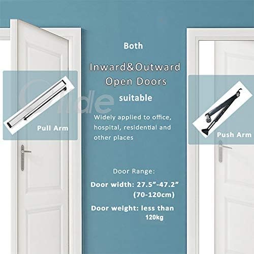 Door Opener Handicap Touchless Wave Sensor Open for Commercial Door with 2PCS Square 4.5'' Wireless Handicap Sensor Swithes 512N and 1PCS Fail Safety 395lbs Electric Strike