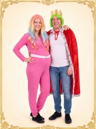 7 Pcs Halloween King and Queen Costume for Couples Cosplay