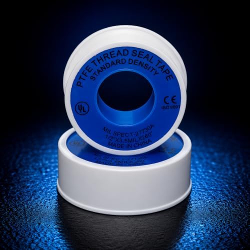 WOD Plumbers Pipe Thread Seal Tape - 1 inch x 520 inch (Case of 50 Rolls) - Leak Proof Sealant for Water, Gas, Oil, Most Chemicals, Hydraulic and High Pressure Lines