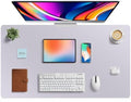 Aothia Faux Leather Desk Mat - Large Mouse Pad, Non-Slip PU Leather Blotter, Waterproof Writing Surface for Office and Home (Smoky Lavender, 40" x 24")