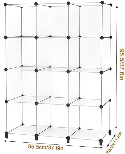Closet Organizers and Storage, 12 Cube Storage Organizer, Transparent