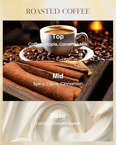 M&SENSE Roasted Coffee Soy Candle, 14.1oz, Coffee Lovers Home Fragrance