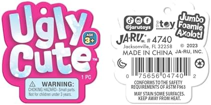 JA-RU Jumbo Foamie Axolotl Smushy Foodie (3 Axolotls Assorted) 4740-3