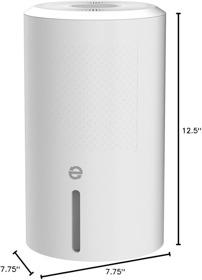 Eva-Dry EDV-2400 Electric Dehumidifier with Humidistat | Peltier, Quiet, 60W | 2,400 Cu Ft | Drain Hose Included | Auto Shut-Off | Bedroom, Bathroom, RV, Boat