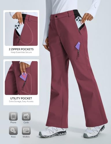 baleaf Women's Snow Softshell Pants for Winter Hiking
