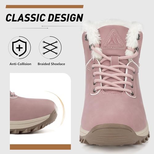 Mishansha Snow Boots for Women Warm Winter Hiking Boots Size 5.5-10.5