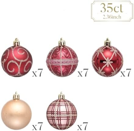 Valery Madelyn 35ct Christmas Tree Decorations Ball Ornaments 2.36 Inches