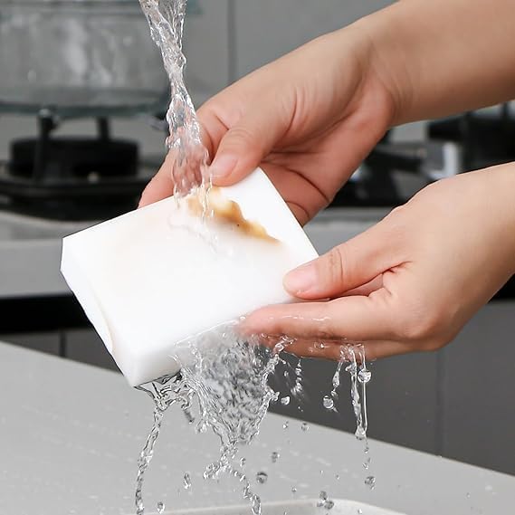 Magic Eraser Cleaning Sponge | Pack of 4 | Chemical-Free, Multi-Purpose Wipe for Effortless Cleaning of Kitchen, Bathroom, Walls, Shoes & More – Tough on Stains, Gentle on Surfaces (ASR)