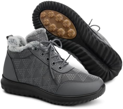 SHIBEVER Winter Snow for Boots Women: Warm Ankle Boots Non-Slip Traction