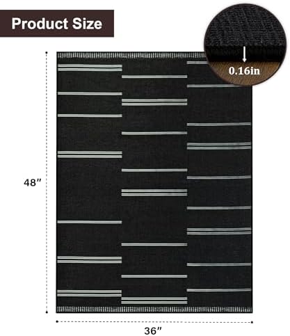 chakme Office Chair Mat for Hardwood Floor, 48"x36" Easy Glide Computer Desk Mat Protector for Rolling Chair Under Desk Rug Nonslip Backing, Machine Wash, (Stripes)