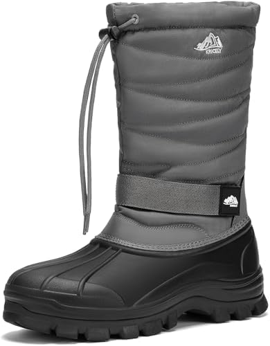 Kricely Men's Snow Boots Waterproof Non-Slip Outdoor Hiking Athletic Warm Fur Boot Comfortable Causual Cold-Weather Boots