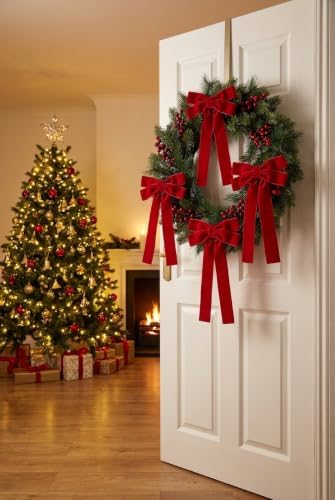 SIMISI RIBBON 24Pcs Christmas Velvet Ribbon Bows Decorations for Tree