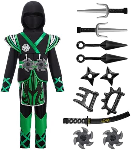 Spooktacular Creations Kids Ninja Costume, Child Boy Ninja Outfit Set, Halloween Costume for Toddler Themed Dress Up Party
