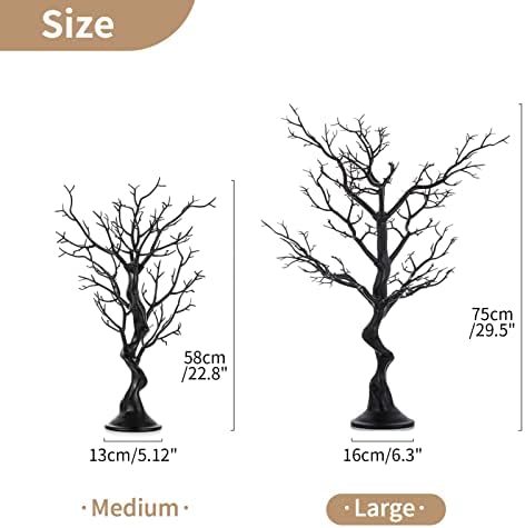 NUPTIO Black Ornament Tree, 30 Inch Artificial Halloween Branch, 2 Pcs