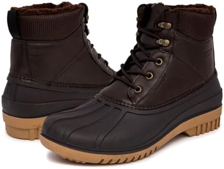 LONDON FOG Aspen Winter Boots for Men Waterproof Snow - Insulated Duck Mens Snow Boots or Rain Boots, Black Tan or Brown, Size 7 to 15 Medium and Extra Wide Widths