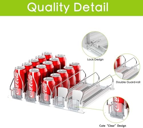 IBORING Drink Organizer for Fridge,Holds up to 25 Cans