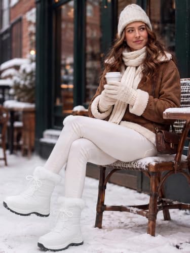TEMOFON Womens Snow Boots Winter: Water Resistant Fur Lined Outdoor Booties