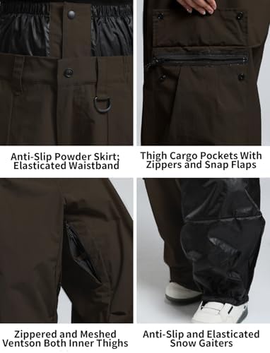 GSOU SNOW Women Men Baggy Snowboard Pants Ski Snow Pants Waterproof