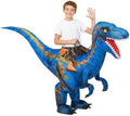 Spooktacular Creations Inflatable Dinosaur Costume Kids, Blow up Ride on Raptor Suit Boys Girls for Halloween Cosplay Party