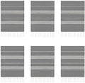 HAVLULAND Turkish Beach Towels, Set of 12, Oversized 72"x40" - Grey | Soft Hammam Peshtemal, Sand Free, Quick-Dry, Absorbent Bath Towel | Lightweight & Compact for Travel, Pool, Gym, Spa