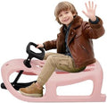 Snow Sled for Kids, Winter Snow Sled, Single Rider Winter Sleigh Ski Sled Slider Board Toboggan for Toddlers & Kids, Winter Fun for Little Ones（Pink）