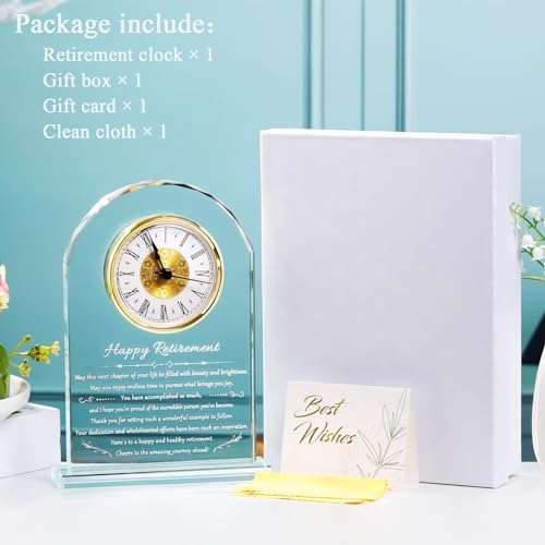 Retirement Clock Gifts for Women Men, Happy Retirement Gifts for Coworkers