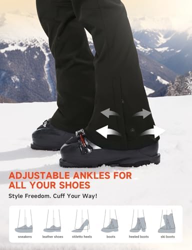 Moosehill Women's Snow Ski Pants : Water Resistant Fleece Lined Flare Fit