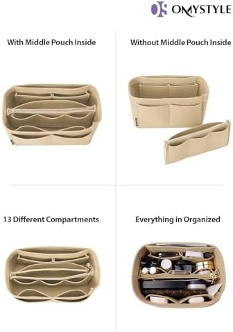 OMYSTYLE Purse Organizer Insert, Felt Tote Bag Organizer Insert with 5 Sizes, Handbag Dividers for Inside Purse, Compatible with Longchamp, Neverful, Speedy and More