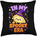Squishy Dumpling in My Spooky Era Cute Witch Halloween Girls Throw Pillow