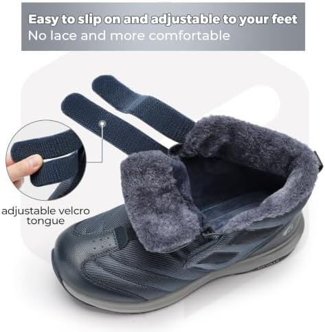 FitVille Mens Extra Wide Snow Boots Outdoor Mens Winter Wide Boots, Lightweight Wide Width Mens Winter Boots Waterproof Insulated V3