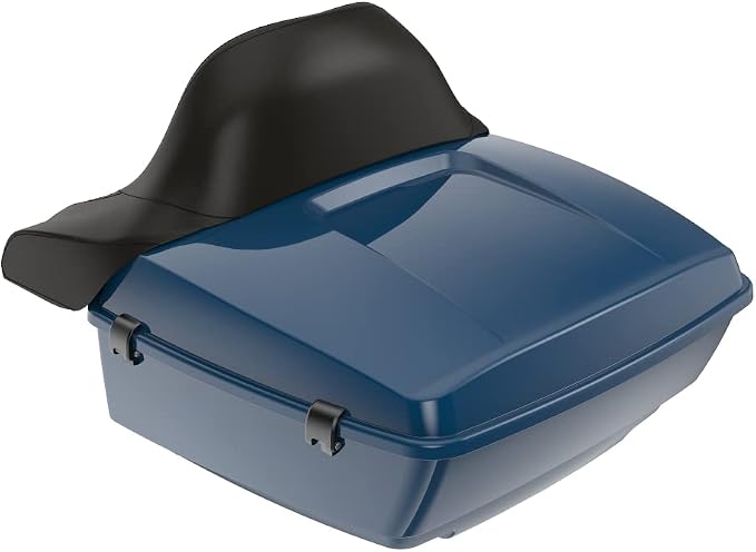 Advanblack Road Glide Tour Trunk Pack Reef Blue King Tour Trunk Pack Luggage +Wrap-Around Backrest Pad for '97-'25 Harley Touring Road King Street Glide Electra Glide CVO Models