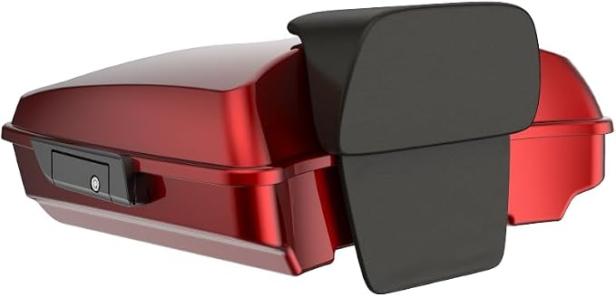 Advanblack Road Glide Tour Trunk Pack Heirloom Red Fade Razor Tour Trunk Pack Backrest Pad for '97-'25 Harley Touring Road King Street Glide Electra Glide CVO models