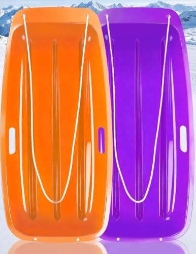 Snow Sled for Kids and Adult, Toboggan Sled with Plastic Cold-Resistant 35"