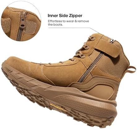 NORTIV 8 Men's Military Tactical Boot Zipper Lightweight