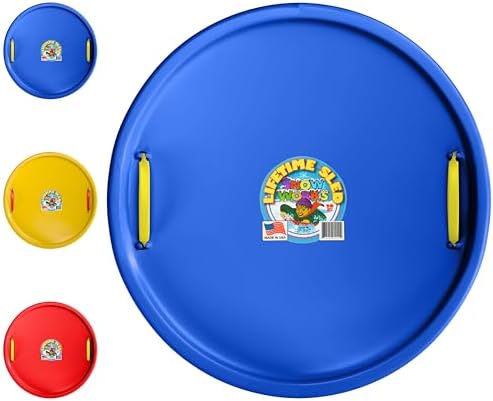 27" Lifetime Saucer Sled - Durable High-Density Plastic, Handles, Ideal for Adults, Kids, and Teens - 1 Person Snow Sled for Kids and Adults