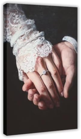 JDBeehpy Happiness Hold Hands Ring Canvas Wall Art Prints Framed 24x36inch