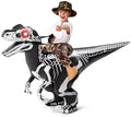 Spooktacular Creations Kids Halloween Inflatable Costumes, Skeleton Raptor Blow up Outfit, Ride on Dinosaur Inflatable Suit