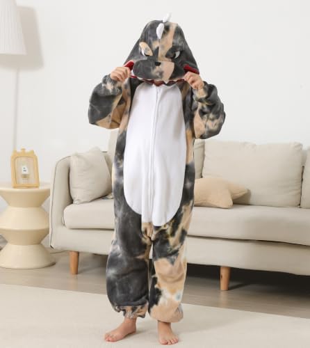 Animal Onesie Pajamas for Kids, Soft Flannel Halloween Cosplay Costume for Boys Girls