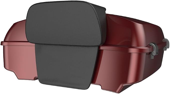 Advanblack Road Glide Tour Trunk Pack Stiletto Red Chopped Tour Trunk Pack Backrest Pad for '97-'25 Harley Touring Road King Street Glide Electra Glide CVO models