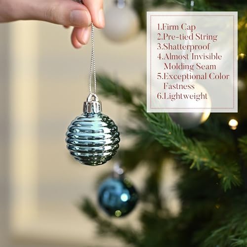 Valery Madelyn Small Christmas Tree Decorations Ball Ornaments 24ct 1.57"