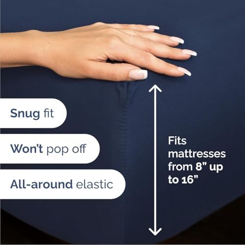 Cal King Size 4 Piece Sheet Set - Breathable & Cooling Sheets - Navy Blue