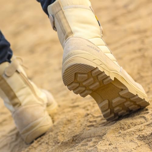 Men's Military Tactical Work Boots with Side Zipper, Puncture Resistant, Desert Combat, Army Jungle, 8 Inch Lightweight Hiking Boots