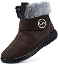 Aomigoct Women Winter Snow Boots: Fur Lined Warm Slip On Boots for Women Waterproof Booties Comfortable Outdoor