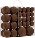 Brown Velvet Christmas Ball Ornaments-46pcs Flocked Xmas Tree Decorations