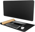 Mydours 40" x 20" Extra Large Desk Mat, PU Leather & Cork Desk Pad, Black