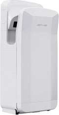 JETWELL Vertical Premium Commercial Hand Dryer- High Speed Jet Air Motor Speed Adjustable with HEPA Filter- Automatic Warm Wind White Plastic Cover Hand Blower