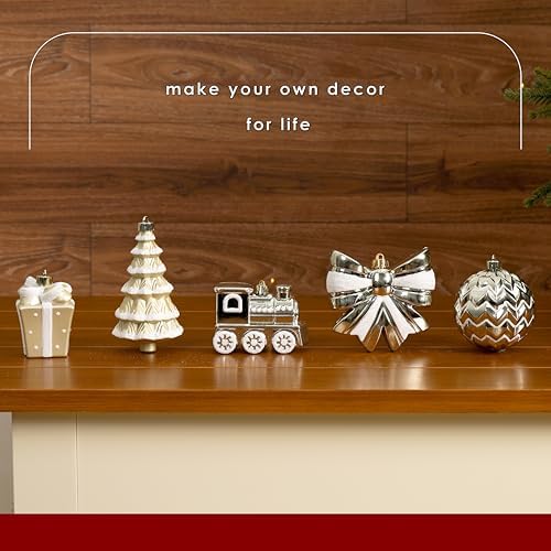 Alupssuc 82pcs Classic Christmas Balls Ornaments Set, White and Gold