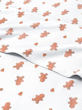 Christmas Sheet Set, Gingerbread Man, Holiday Xmas Bedding Set - King Size